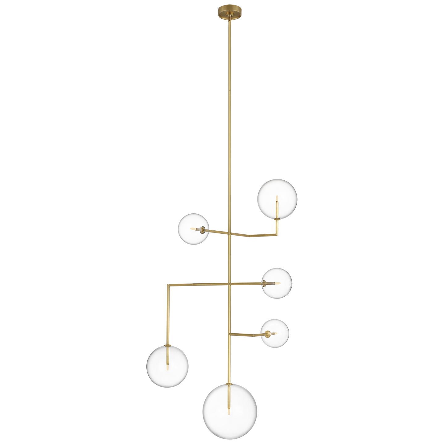 Linnea 26" Entry Chandelier | Hand-Rubbed Antique Brass | Clear Glass