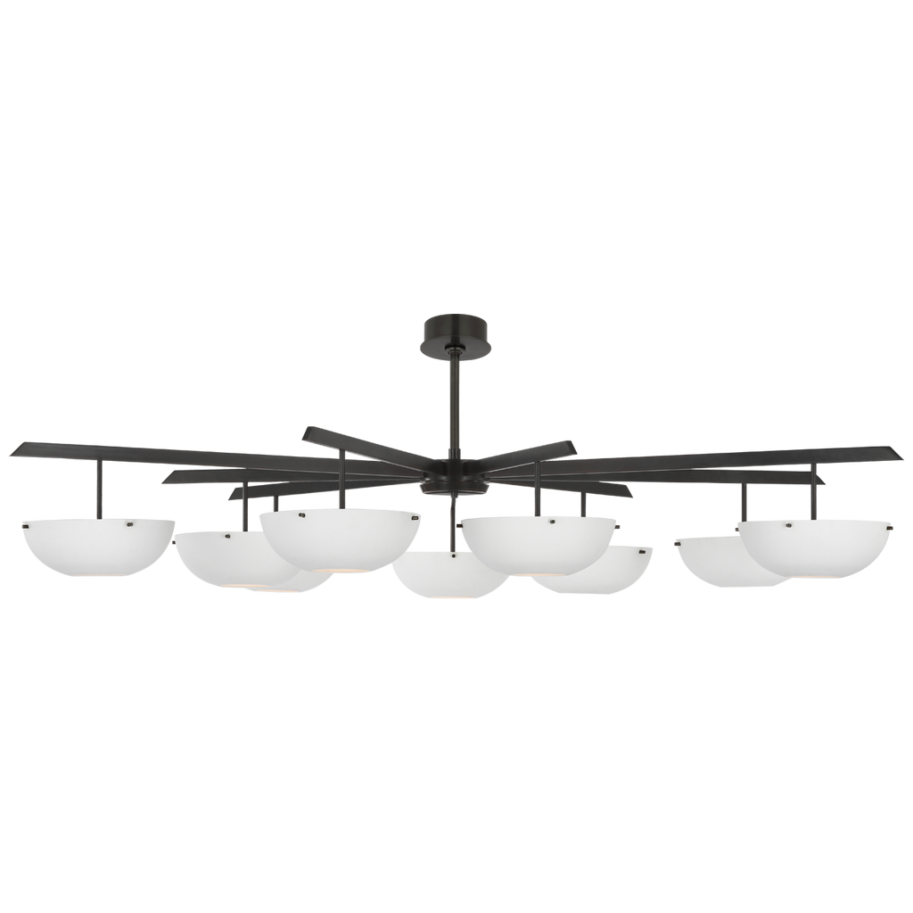 Valencia Grande Nine Light Chandelier | Bronze | Matte White