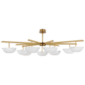 Valencia Grande Nine Light Chandelier | Hand-Rubbed Antique Brass | Matte White