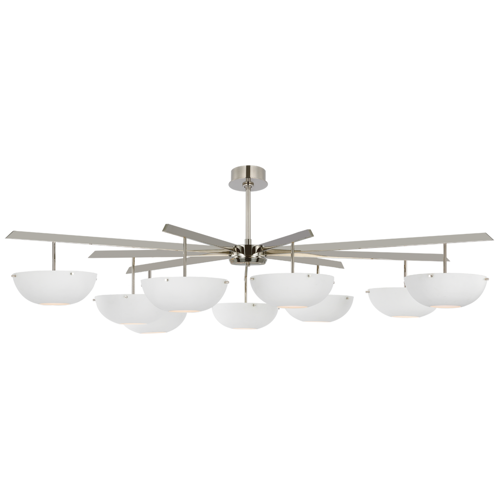 Valencia Grande Nine Light Chandelier | Polished Nickel | Matte White