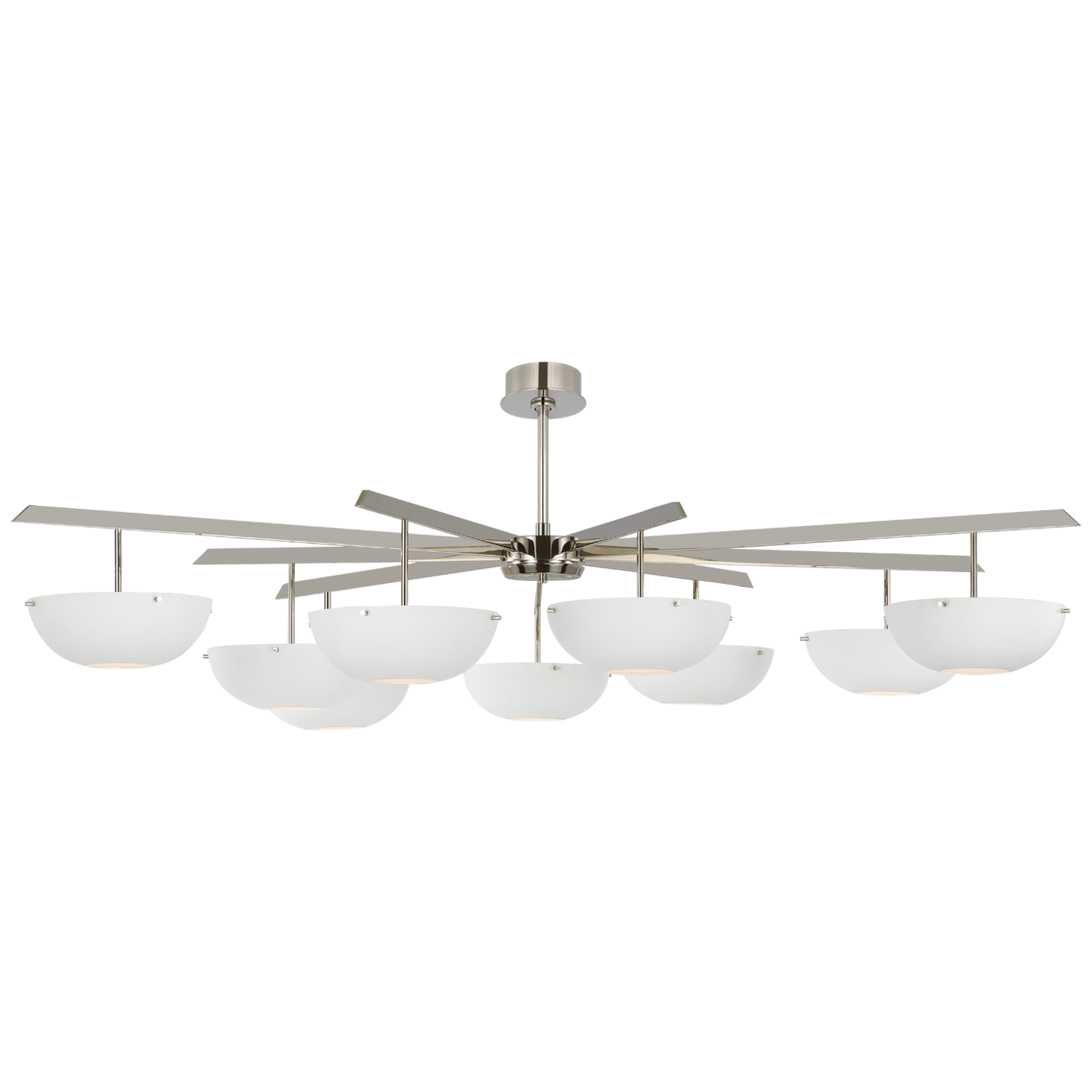 Valencia Grande Nine Light Chandelier | Polished Nickel | Matte White