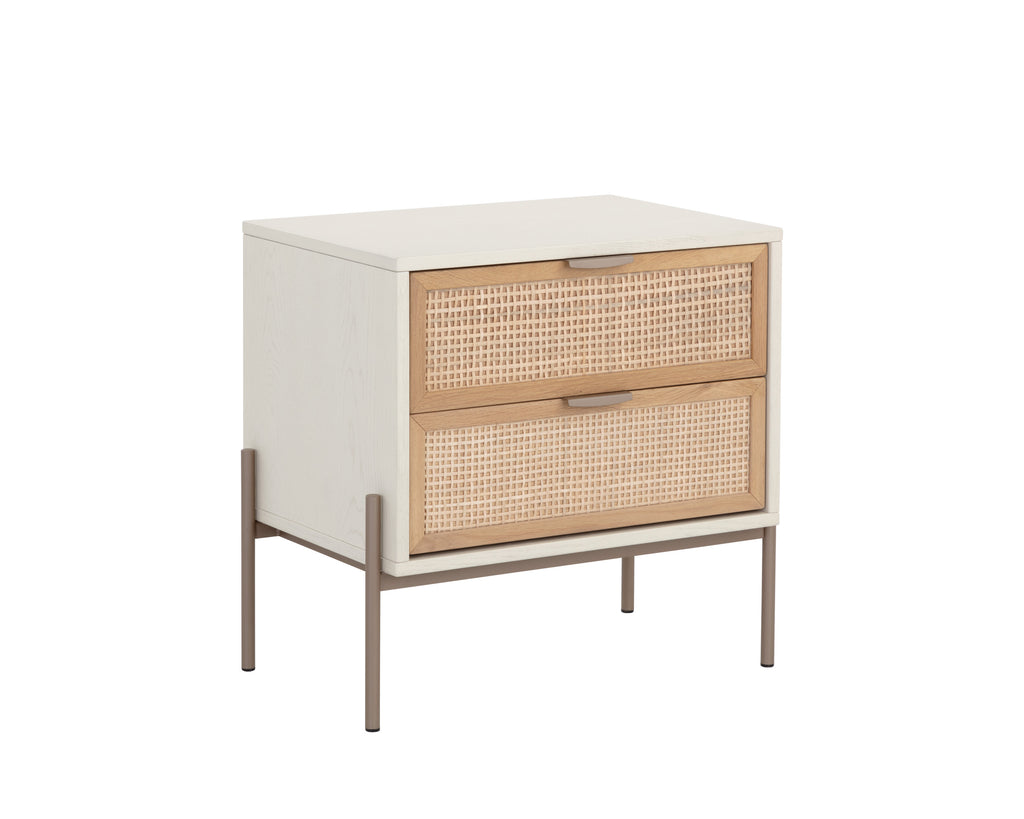 Avida Nightstand - Champagne Gold - Cream/Natural