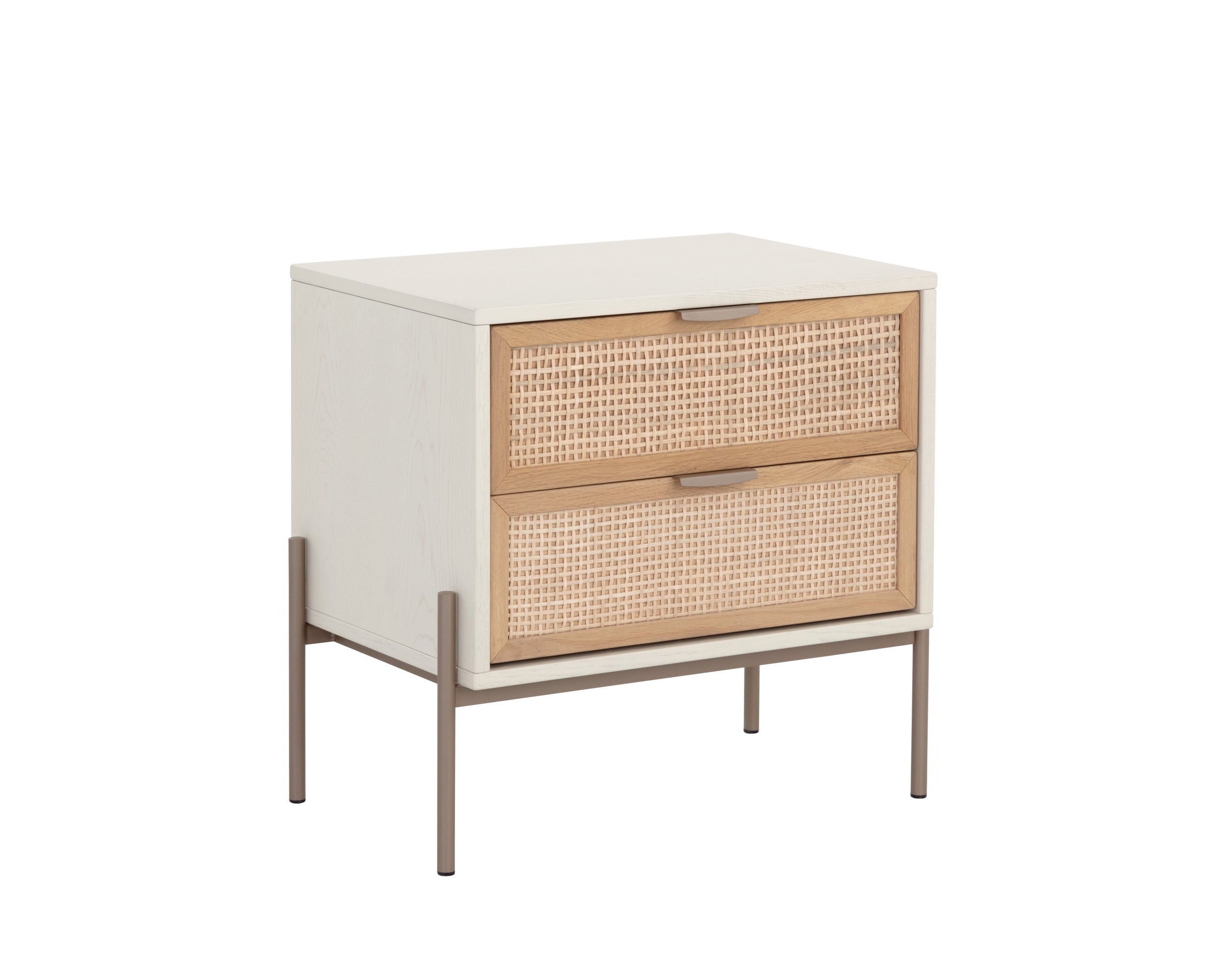 Avida Nightstand - Champagne Gold - Cream/Natural