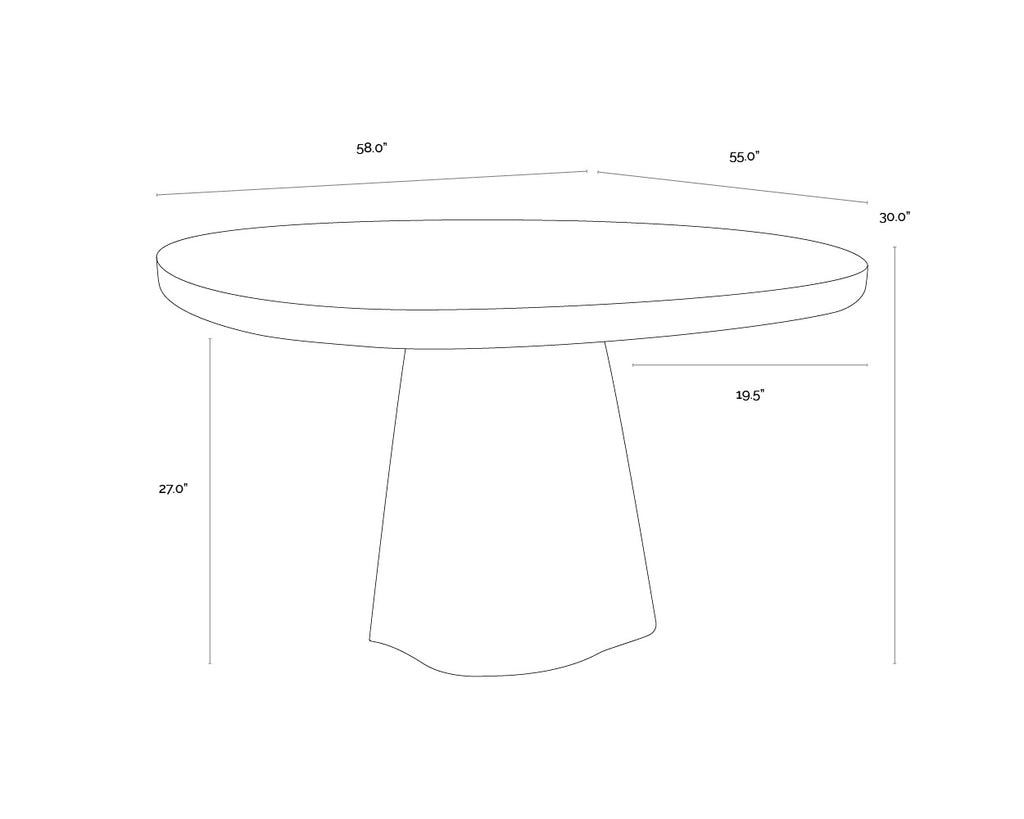 Celica Dining Table - Summer Sand - 58"