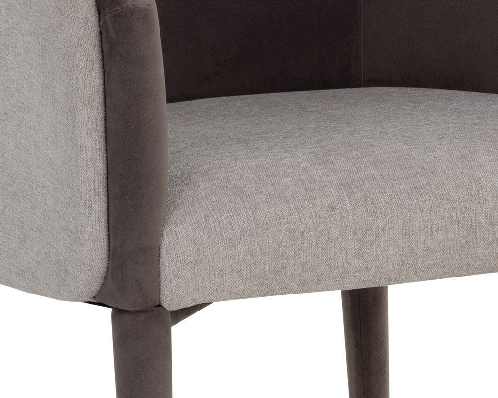 Sheva Dining Armchair - Ernst Sandstone / Meg Ash