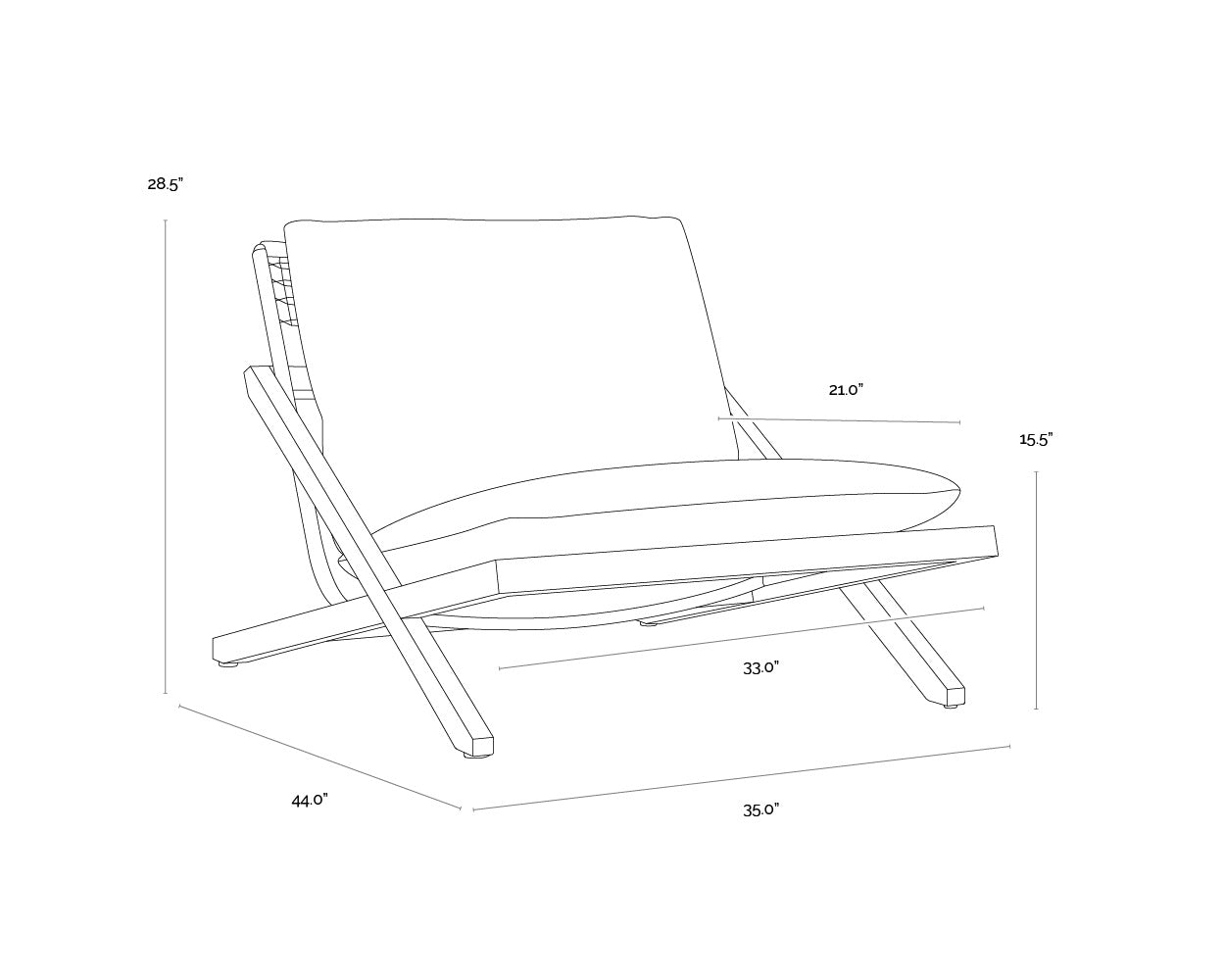 Bari Lounge Chair - Natural - Stinson White