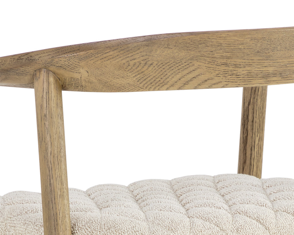 Jeremy Counter Stool - Weathered Oak - Dove Cream