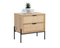 Avida Nightstand - Black - Rustic Oak/Natural