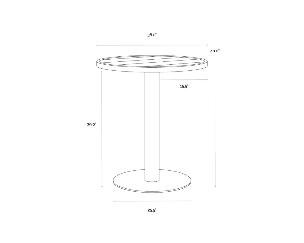 Merano Bar Table - Round - Black