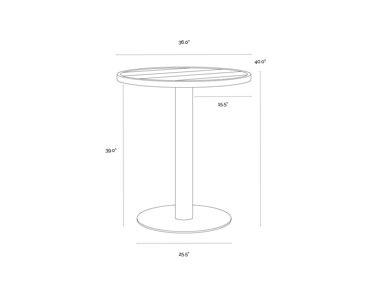 Merano Bar Table - Round - Black