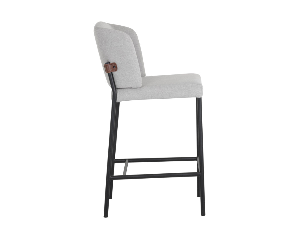 Pearce Counter Stool - Light Grey / Bravo Cognac