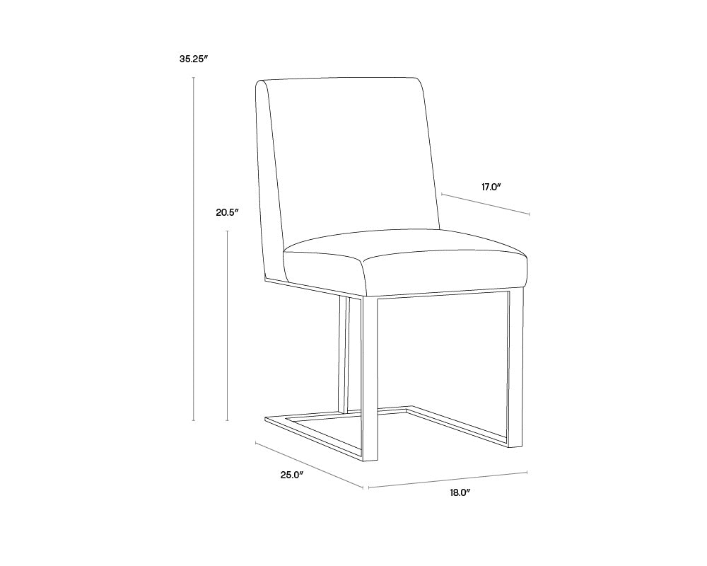 Dean Dining Chair - Antique Brass - Cantina Black