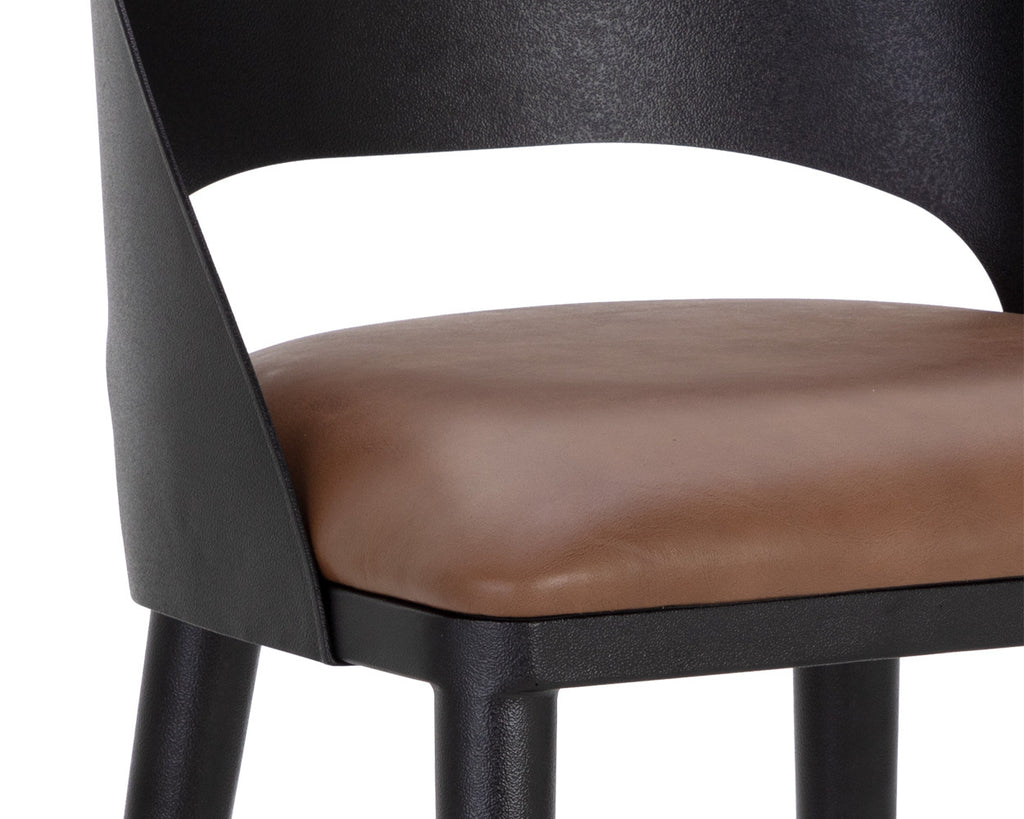 Dezirae Barstool - Black - Cognac Leather
