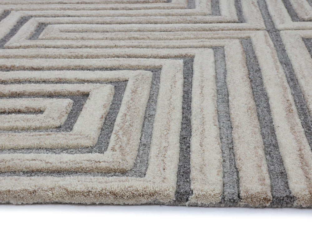 Oslow Hand-Tufted Rug - Beige / Grey - 6' X 9'