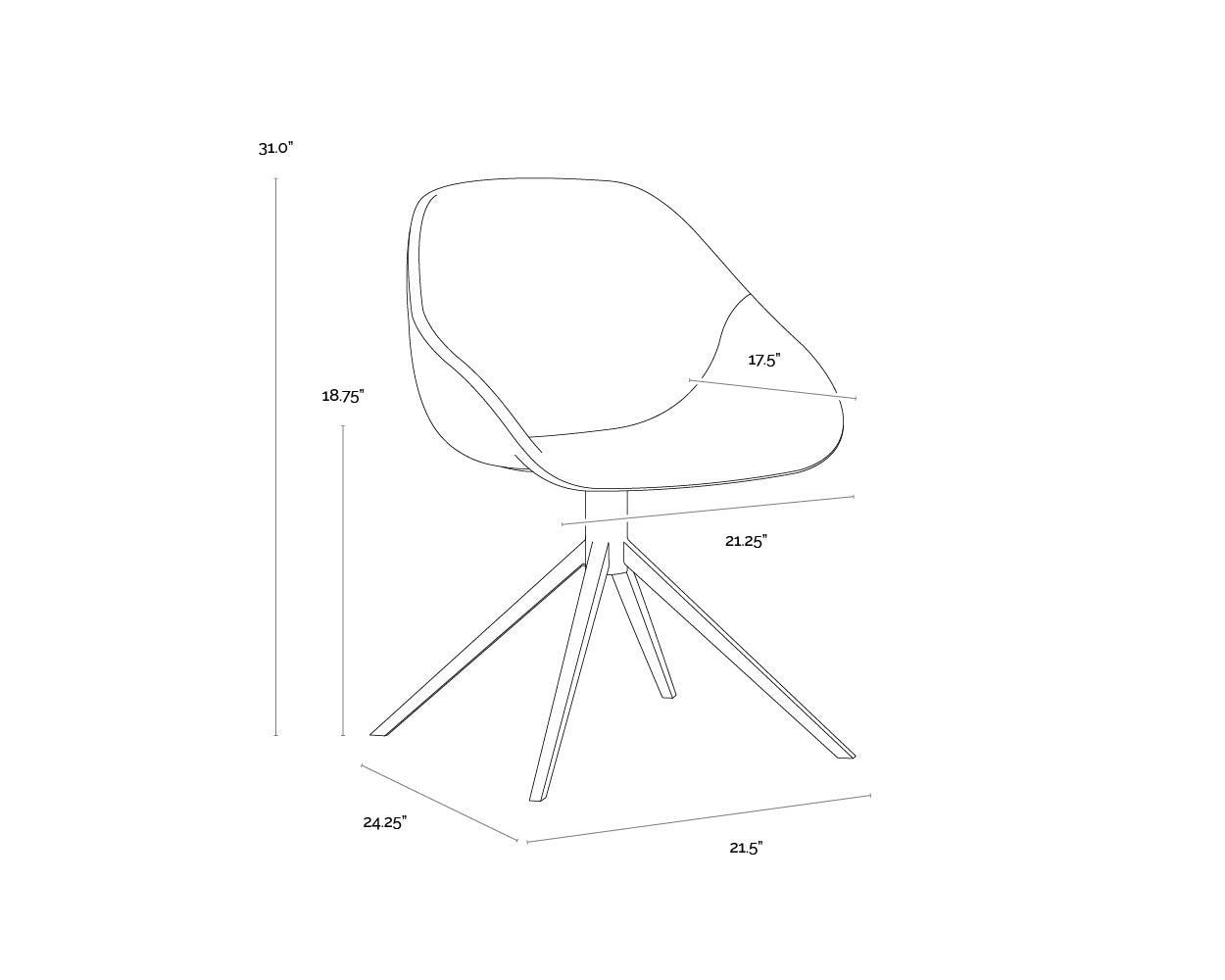 Mccoy Swivel Dining Chair - Cinnamon Brown / November Grey