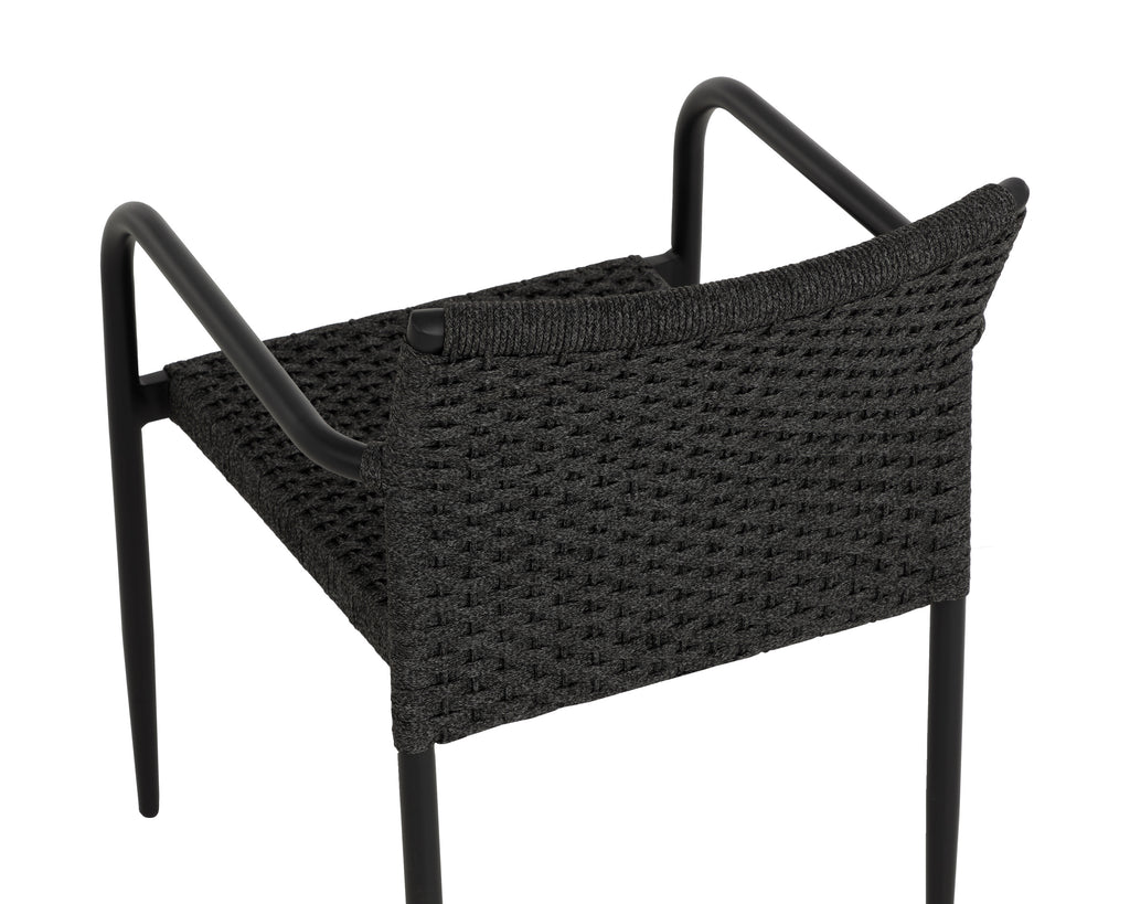 Casella Stackable Dining Armchair - Black - Dark Grey