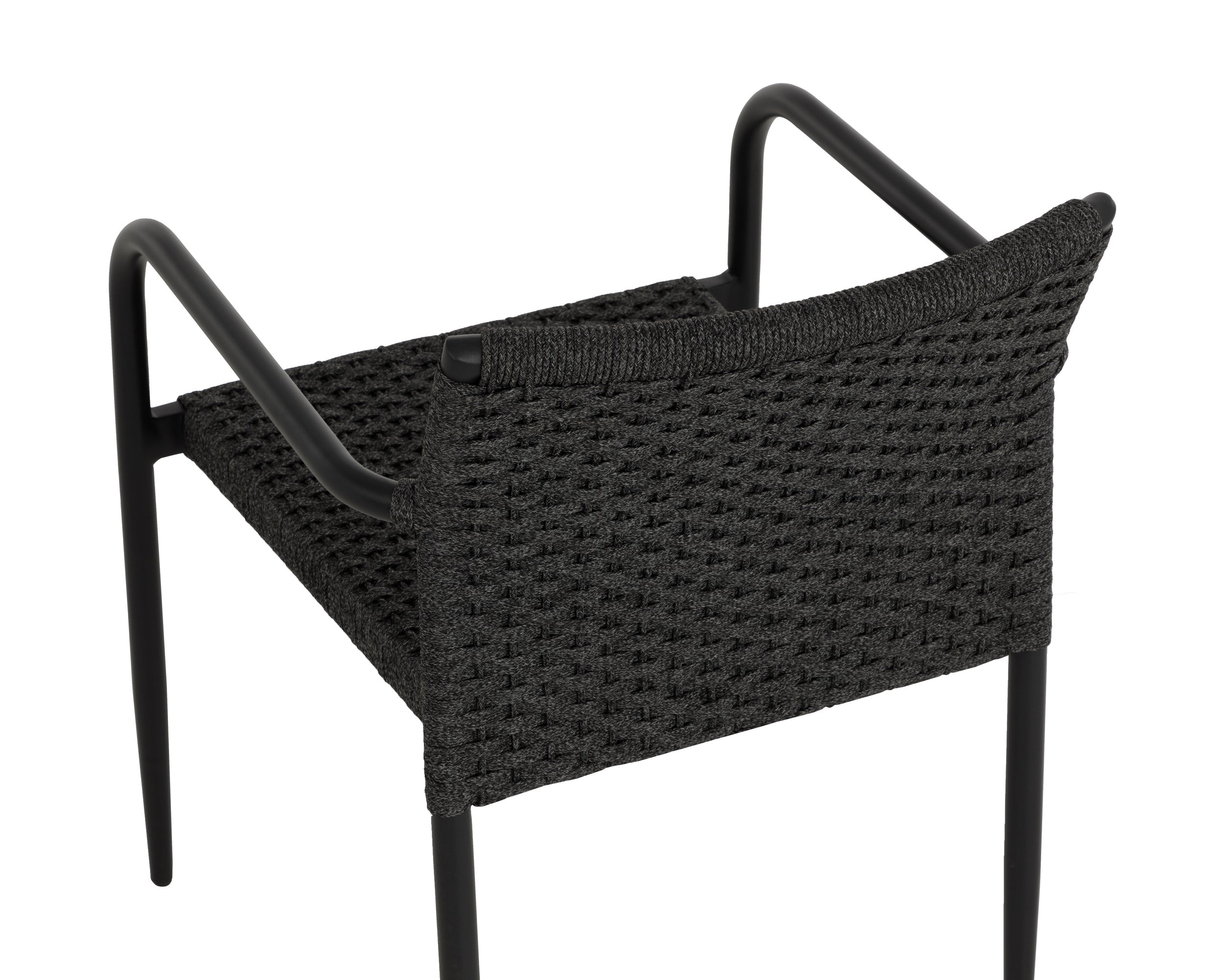 Casella Stackable Dining Armchair - Black - Dark Grey