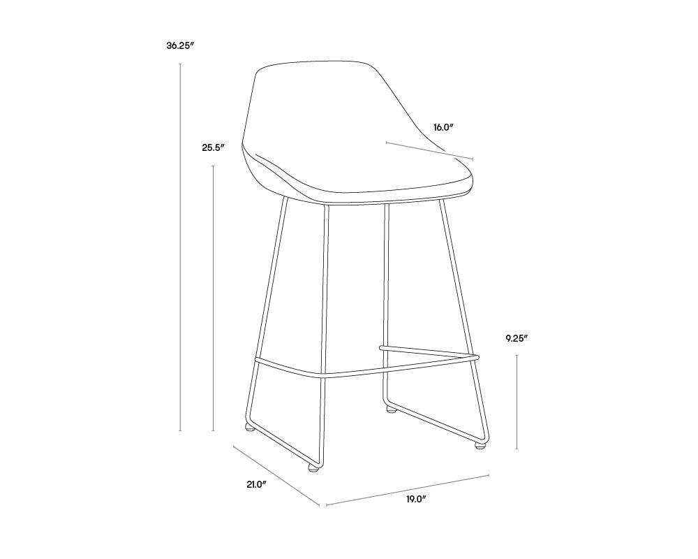 Mccoy Counter Stool - Cinnamon Brown / November Grey