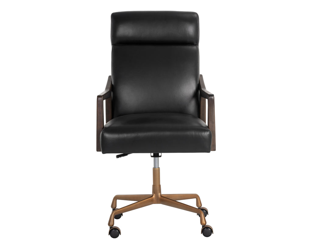 Collin Office Chair - Brown - Cortina Black Leather
