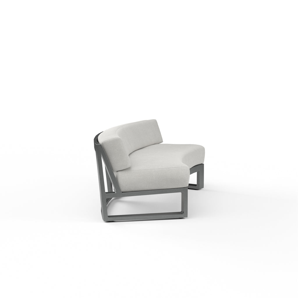Redondo Curved Sofa in Cast Silver, No Welt