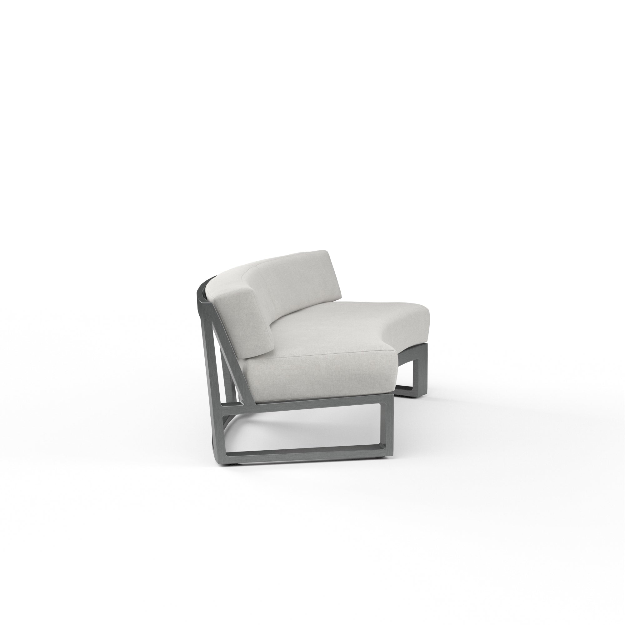 Redondo Curved Sofa in Cast Silver, No Welt