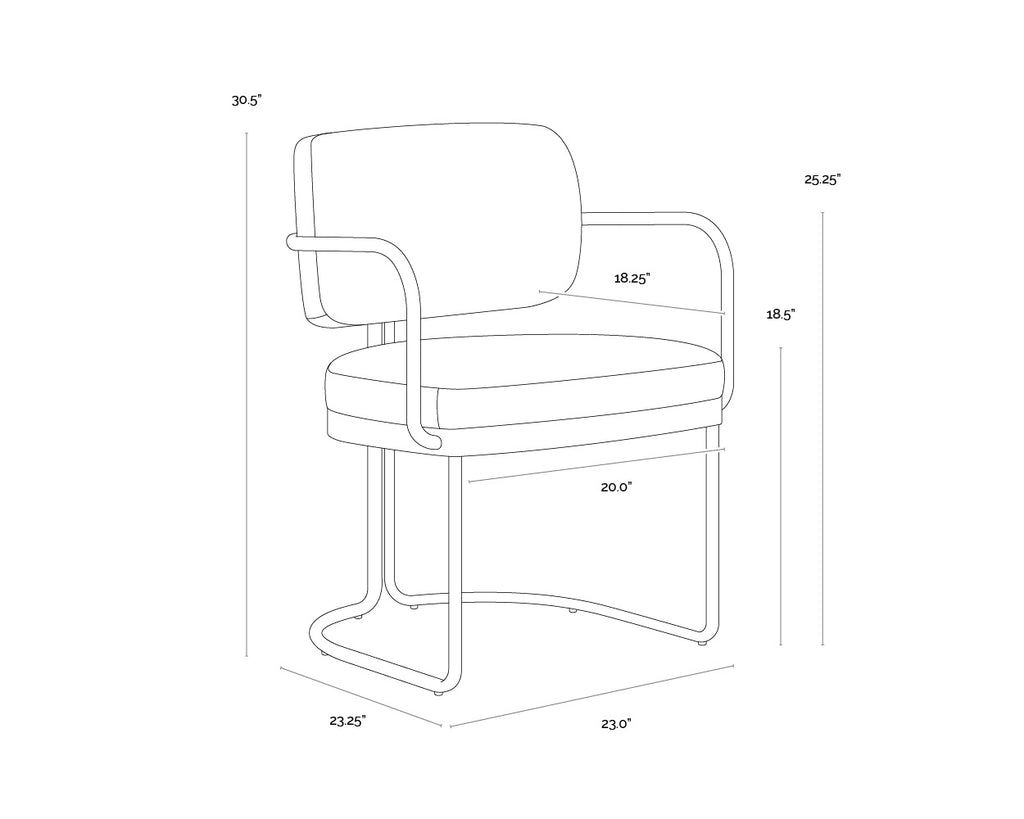 Jalen Dining Armchair - Milliken Cognac