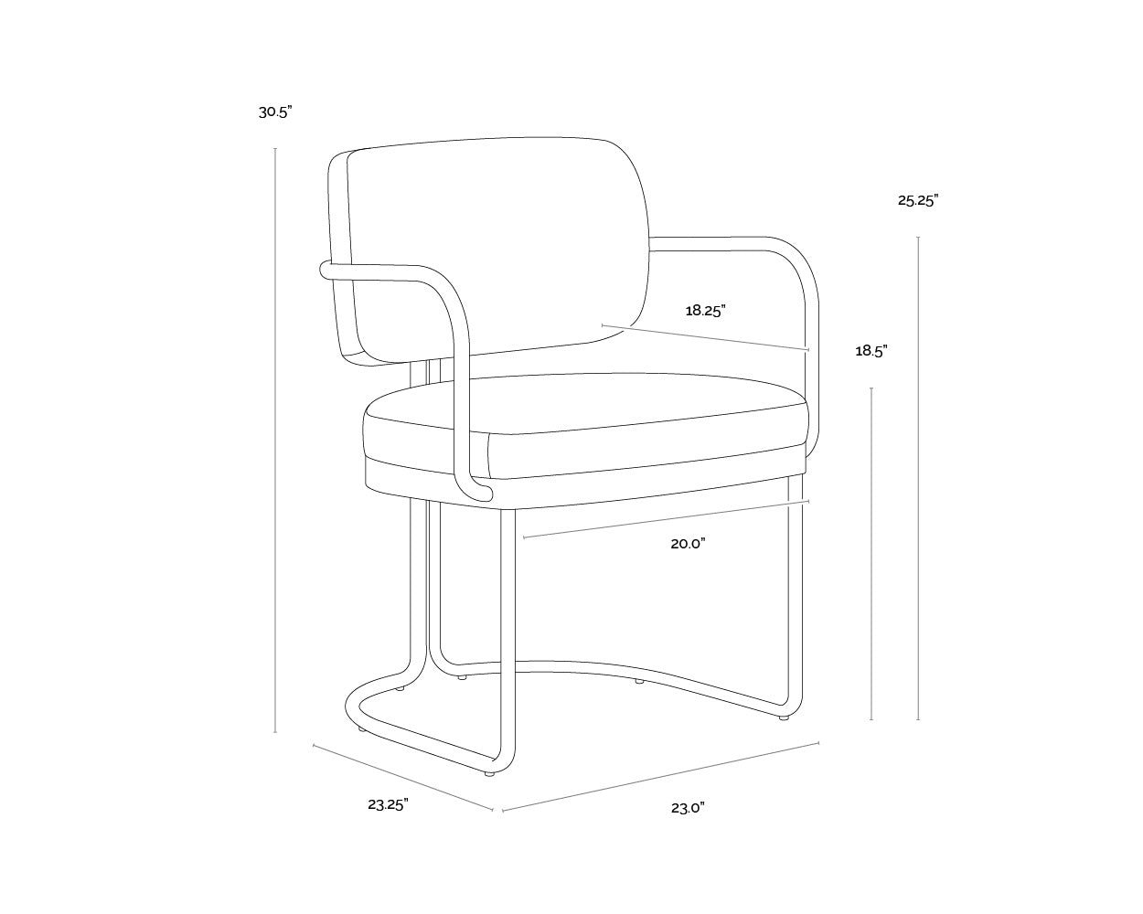 Jalen Dining Armchair - Milliken Cognac