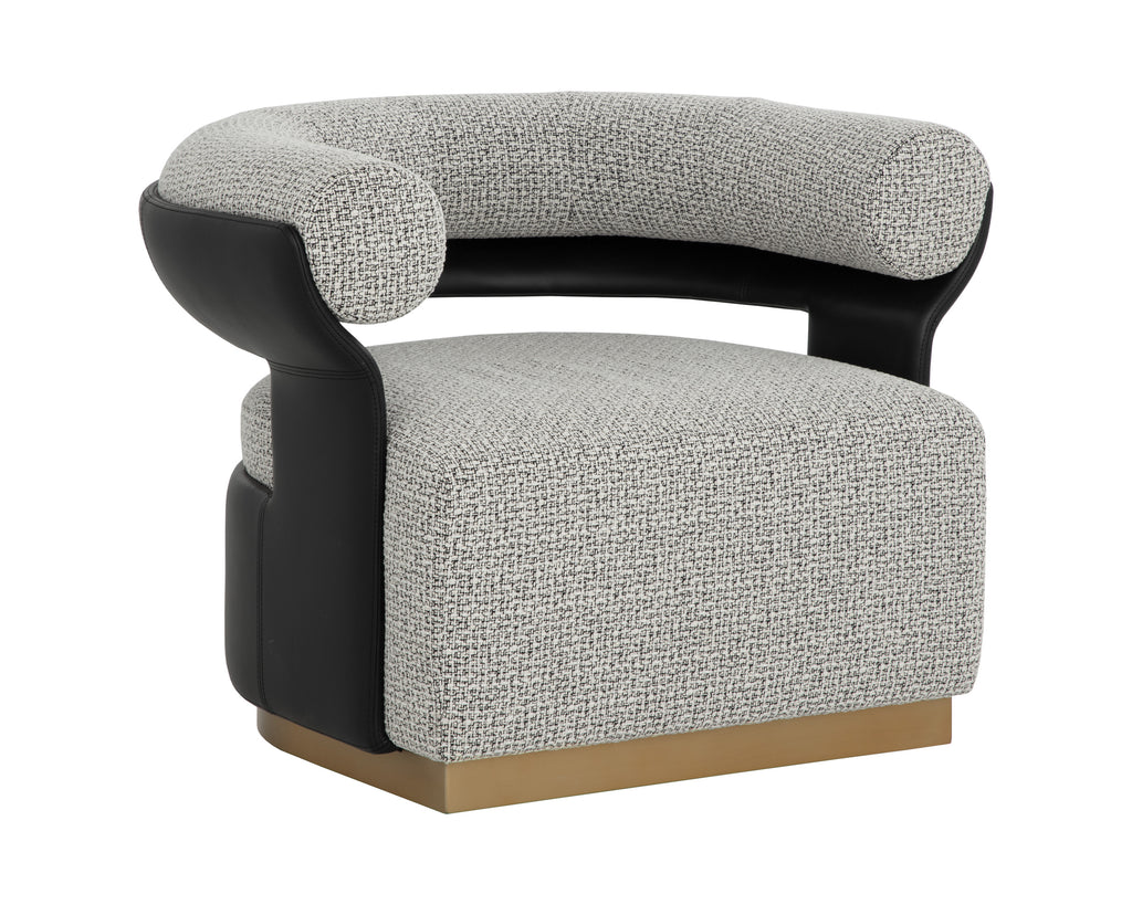 Olida Swivel Lounge Chair - Helios Check Black / Napa Black