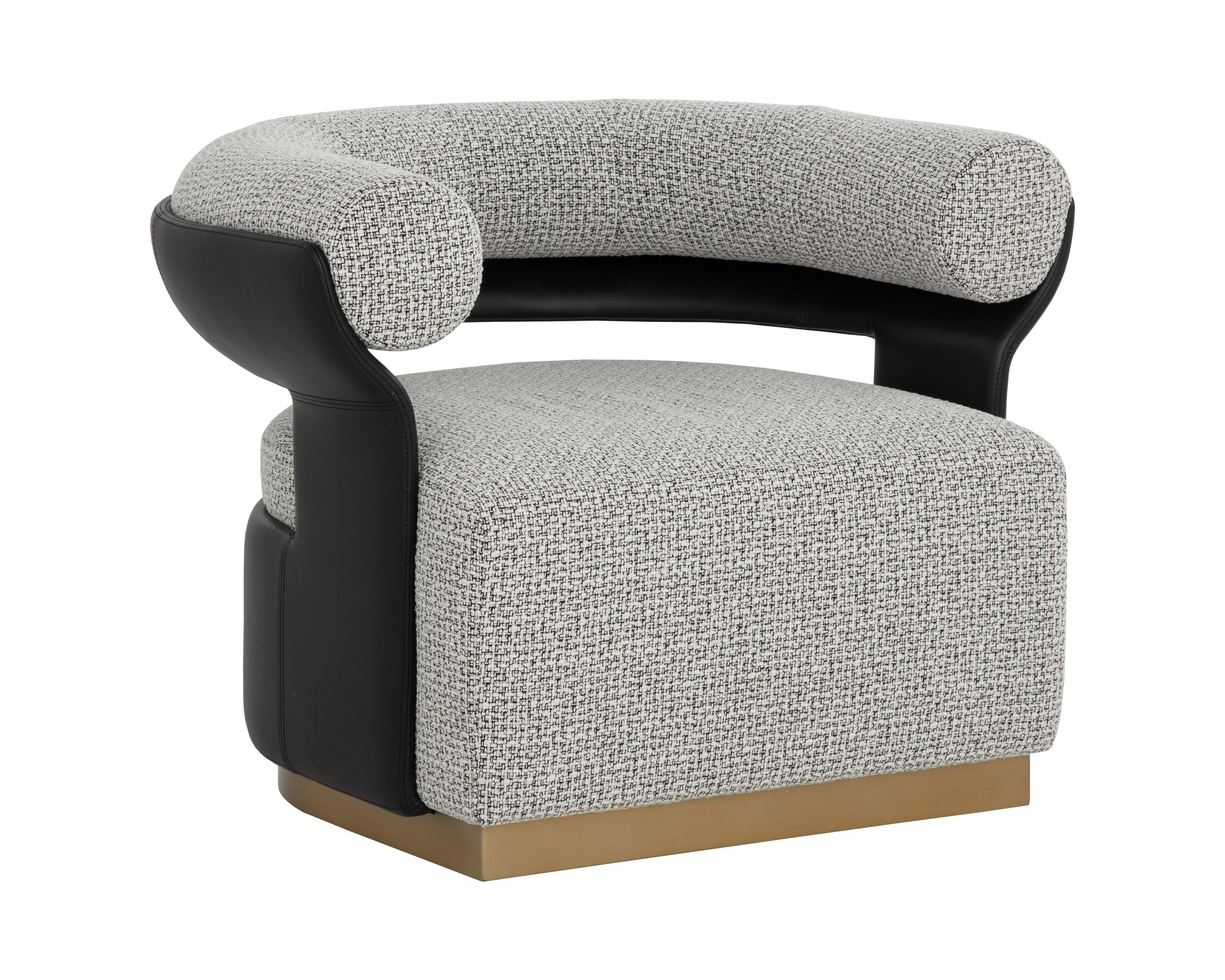 Olida Swivel Lounge Chair - Helios Check Black / Napa Black