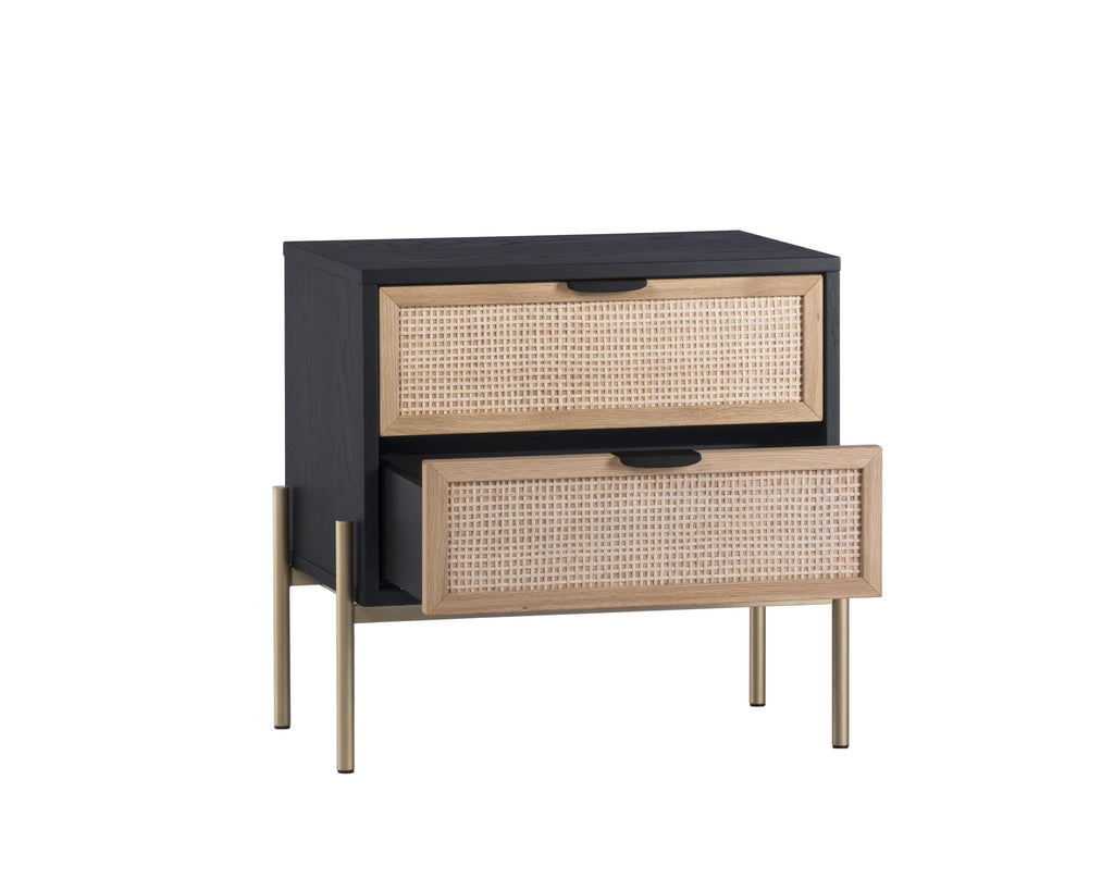 Avida Nightstand - Gold - Black/Natural
