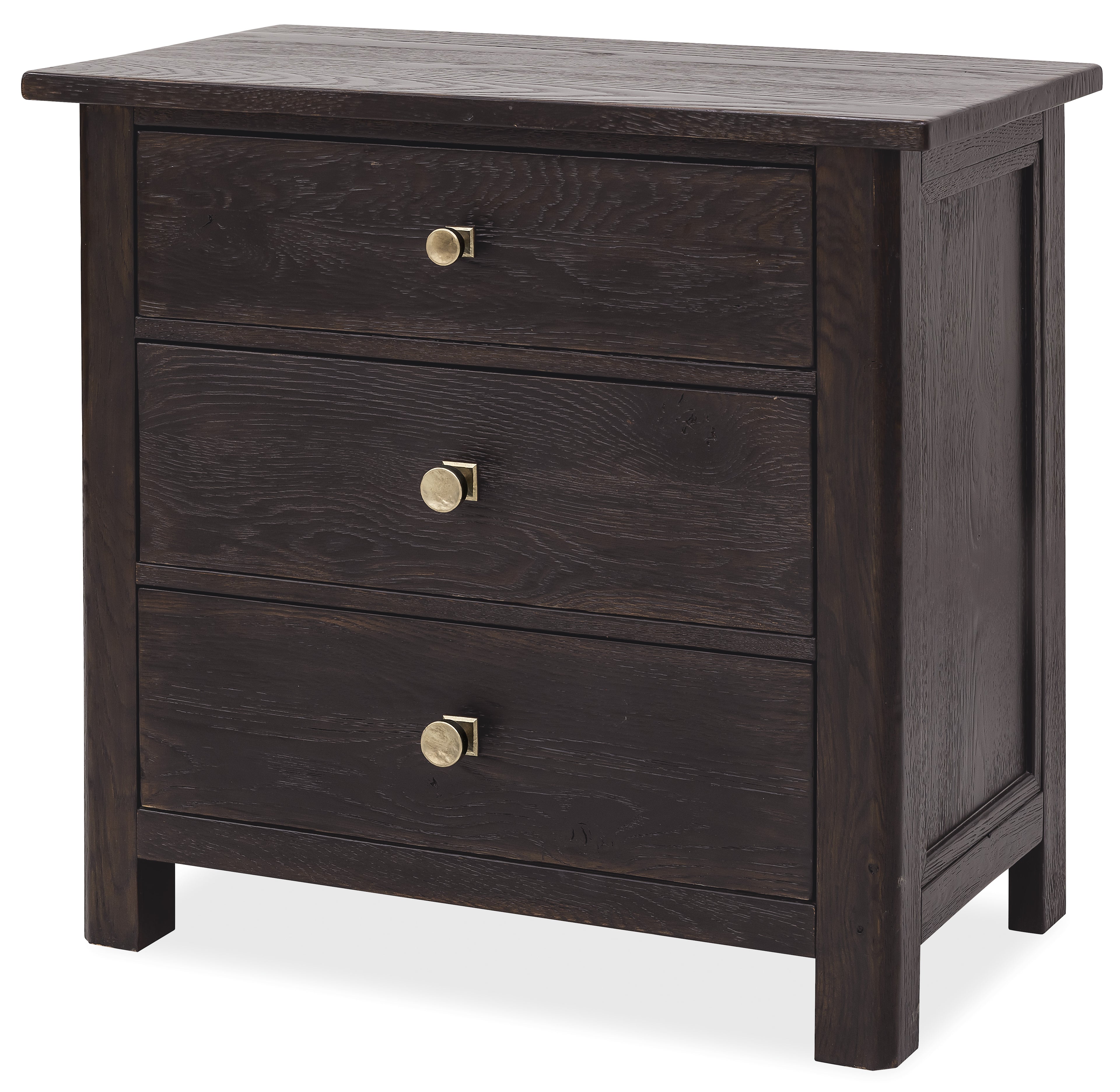 Driftwood Three-Drawer Nightstand | Burnt Timber