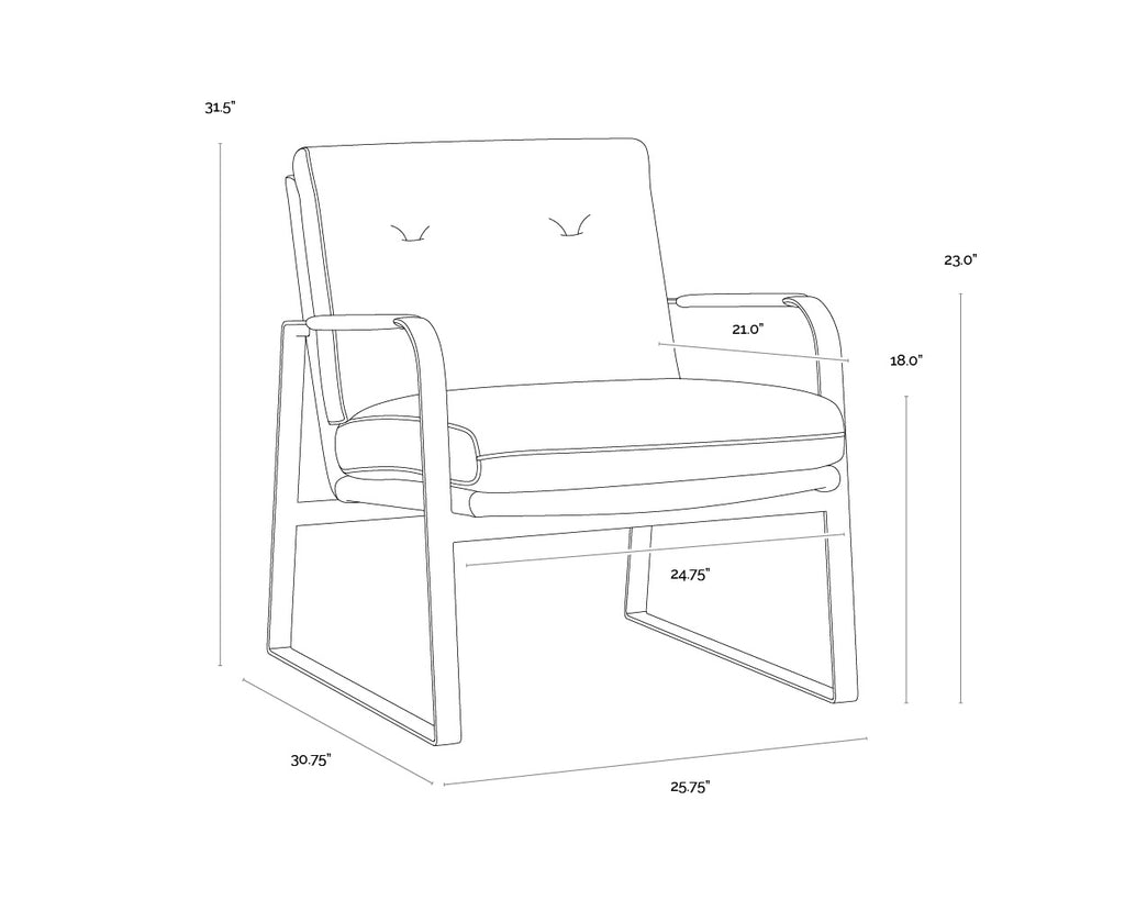 Sterling Lounge Chair - Missouri Stone Leather