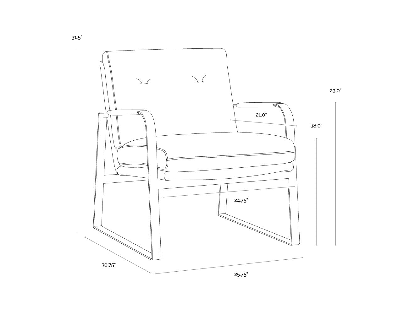 Sterling Lounge Chair - Missouri Stone Leather