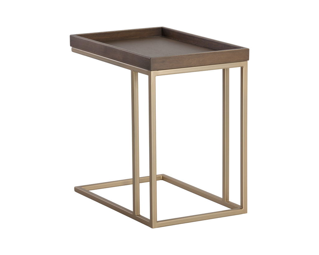 Arden C-Shaped Side Table - Gold - Raw Umber