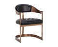 Beaumont Dining Armchair - Antique Brass - Cantina Black