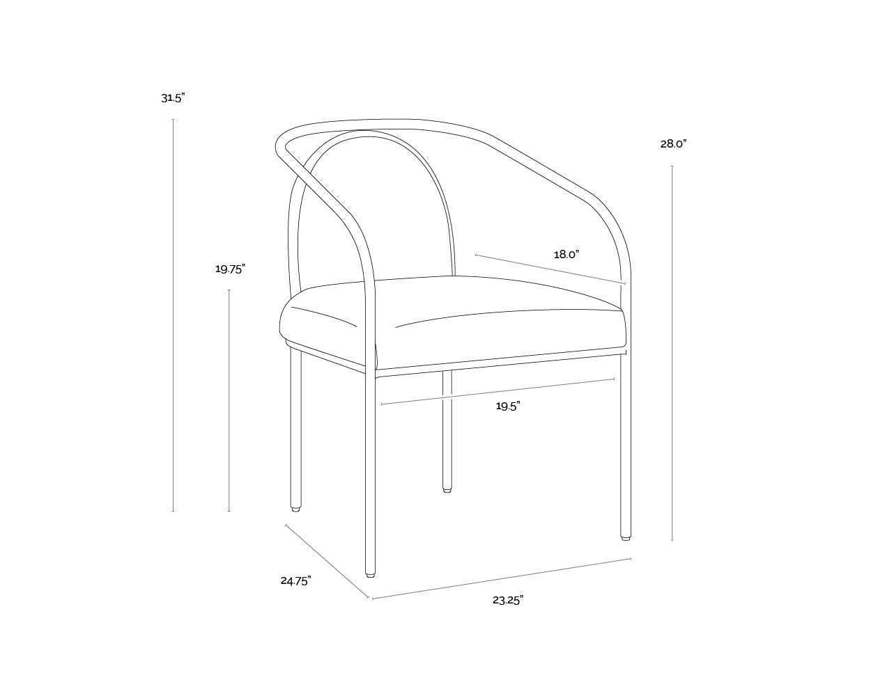 Cicero Dining Armchair - Milliken Cognac