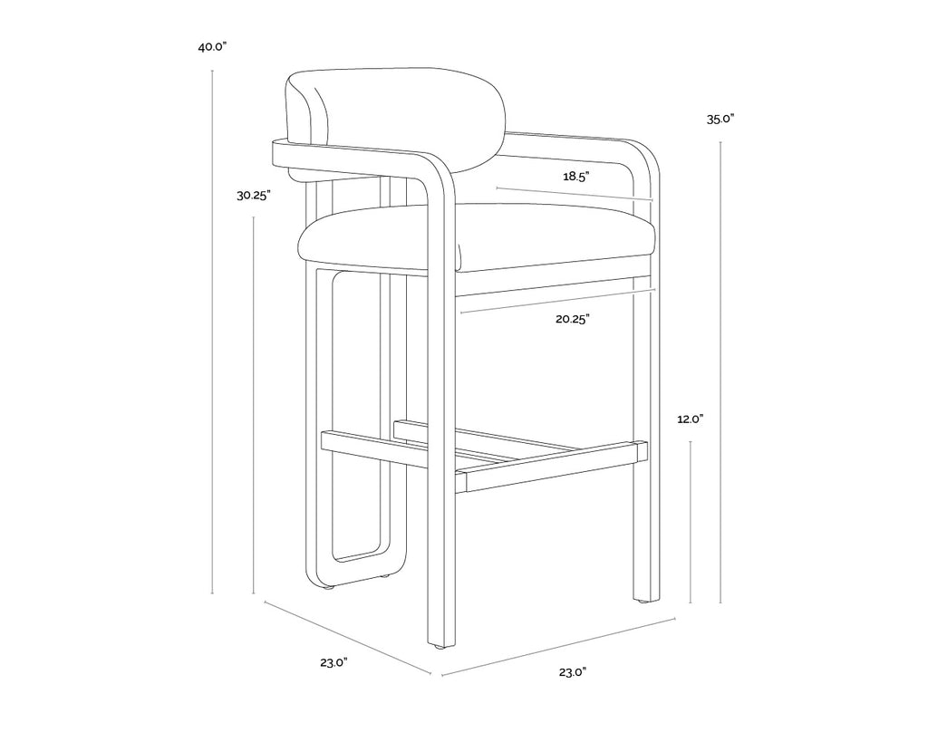 Madrone Barstool - Brown - Ludlow Sesame Leather