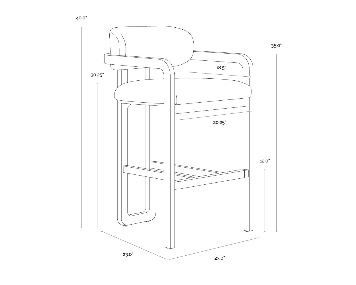 Madrone Barstool - Brown - Ludlow Sesame Leather