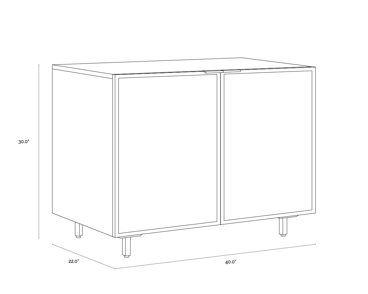 Omari Sideboard - Small - Suede Light Tan Leather