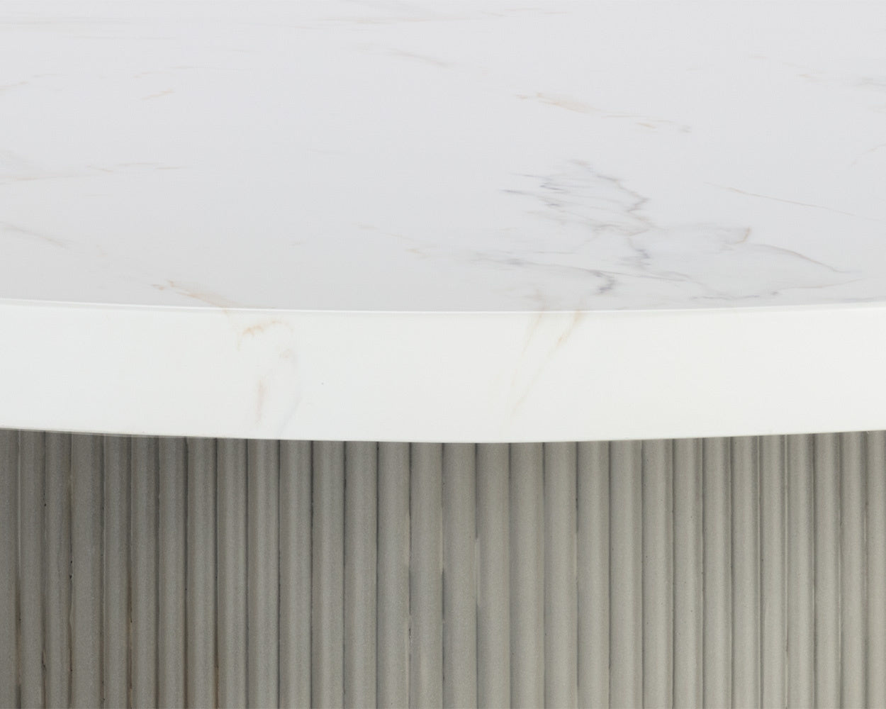 Nicolette Dining Table - Marble Look - Light Grey - 40"