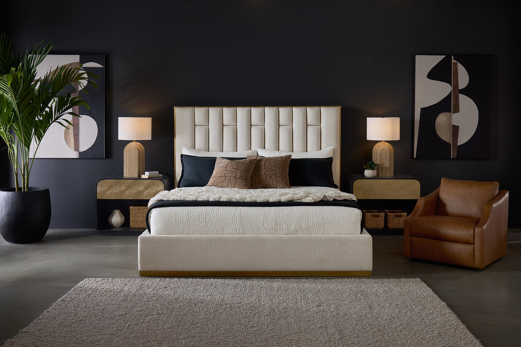Algarve Nightstand - Black / Champagne Gold