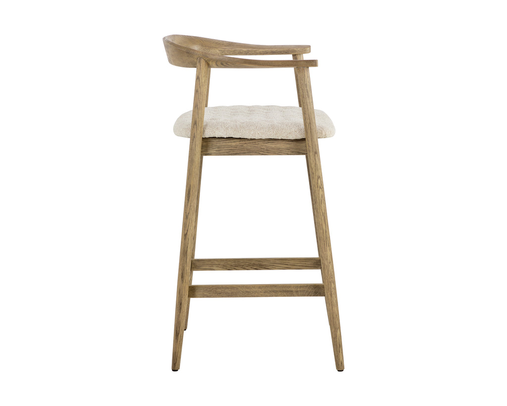 Jeremy Counter Stool - Weathered Oak - Dove Cream
