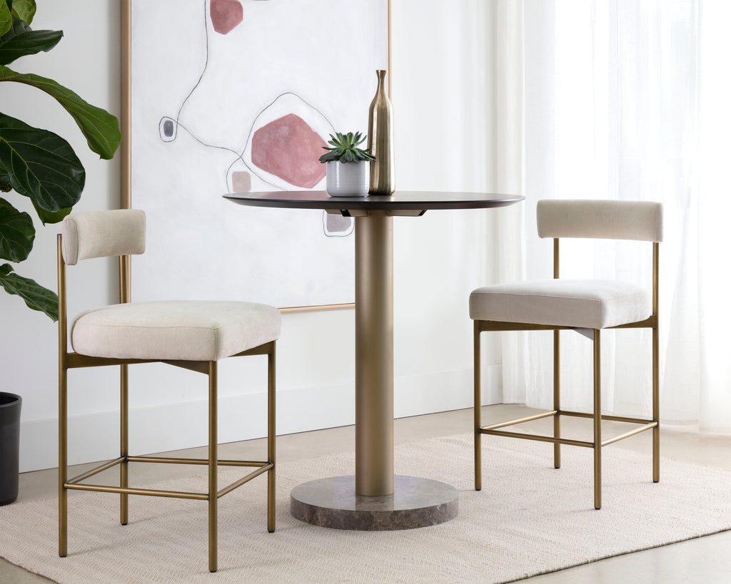 Seneca Counter Stool - Antique Brass - Danny Ivory