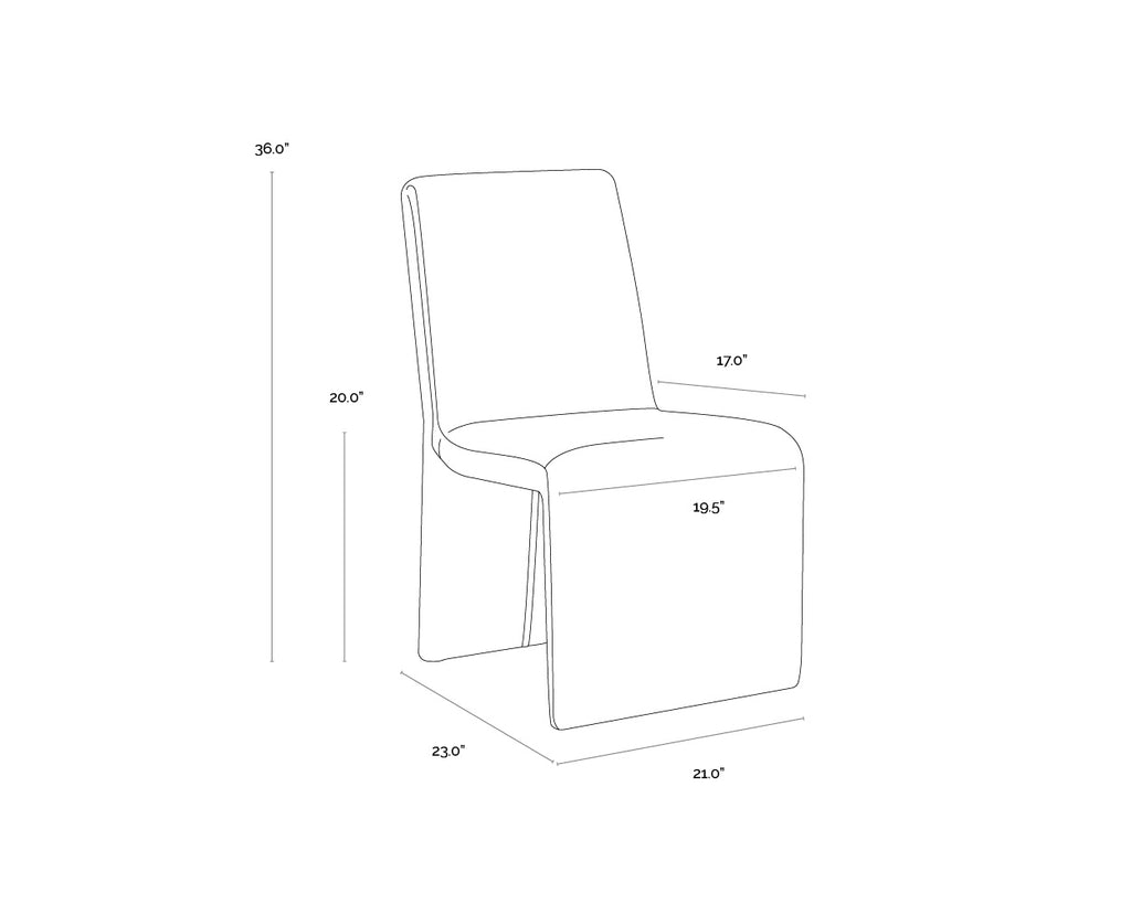 Cascata Dining Chair - Marseille Camel Leather