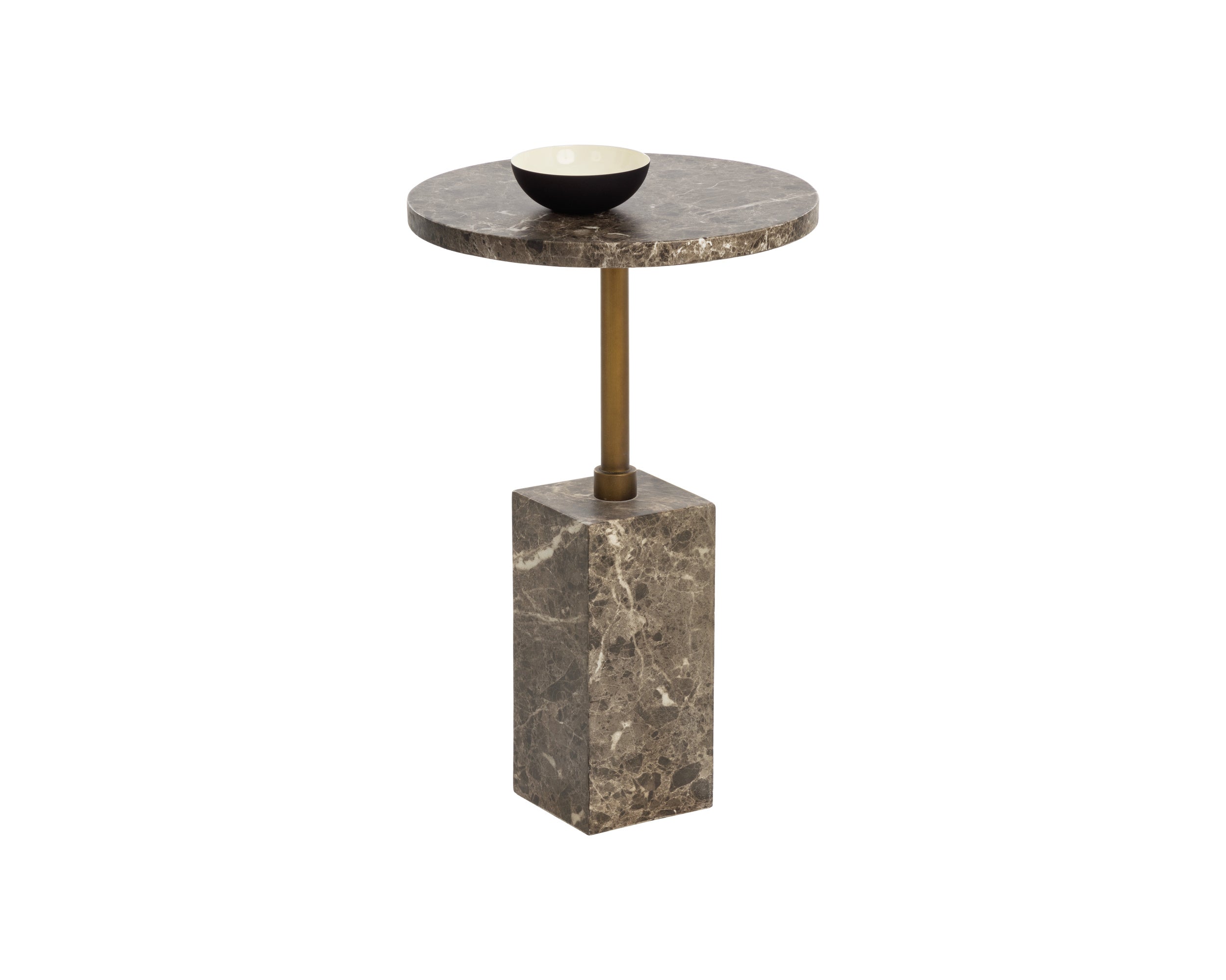 Mizani End Table - Marble Look - Dark Emperador