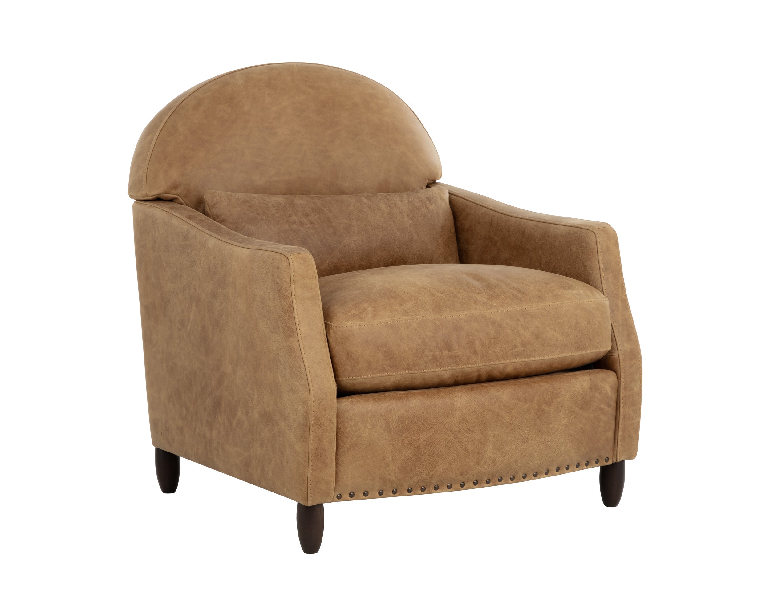 Cynthia Lounge Chair - Camel Leather
