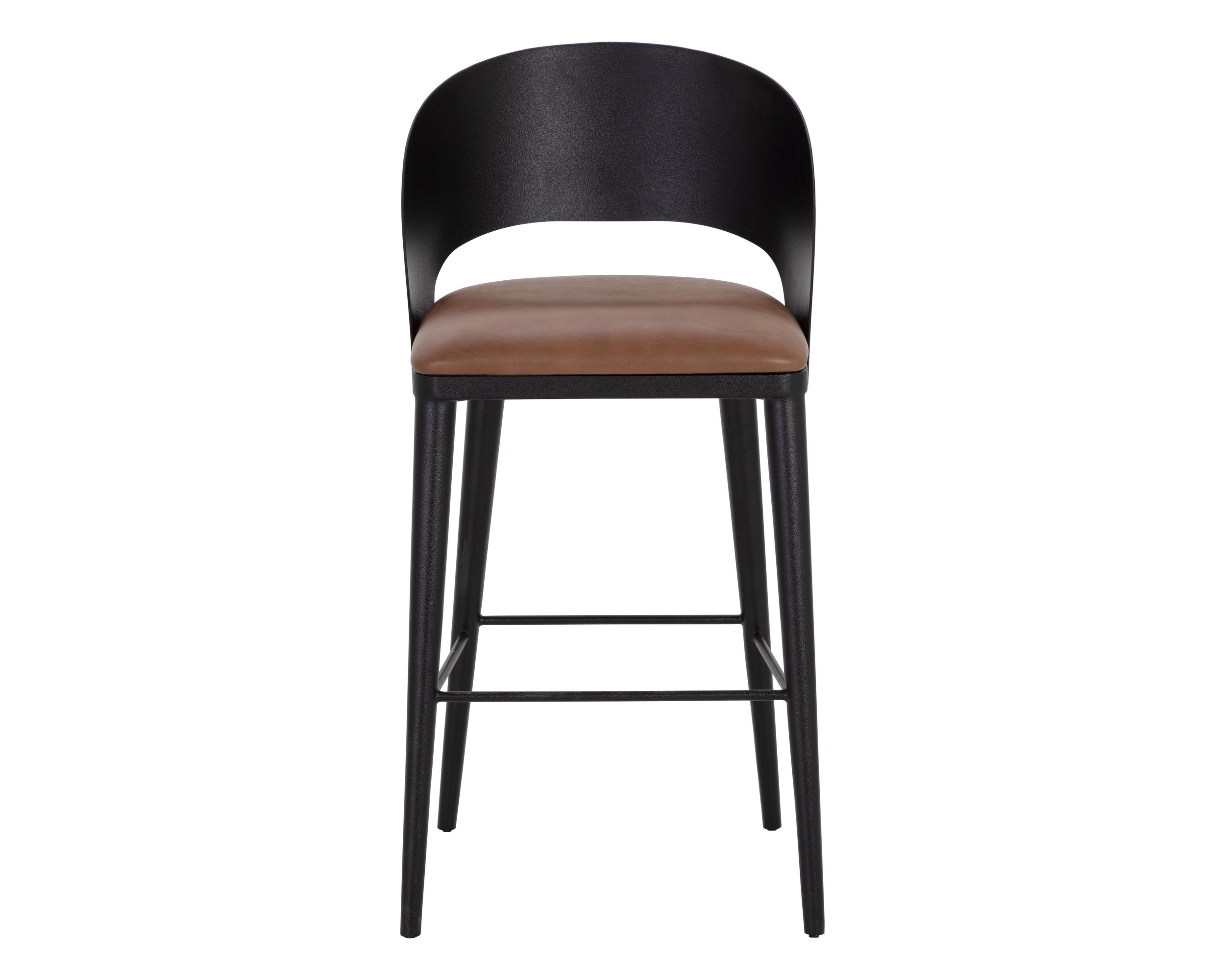 Dezirae Barstool - Black - Cognac Leather