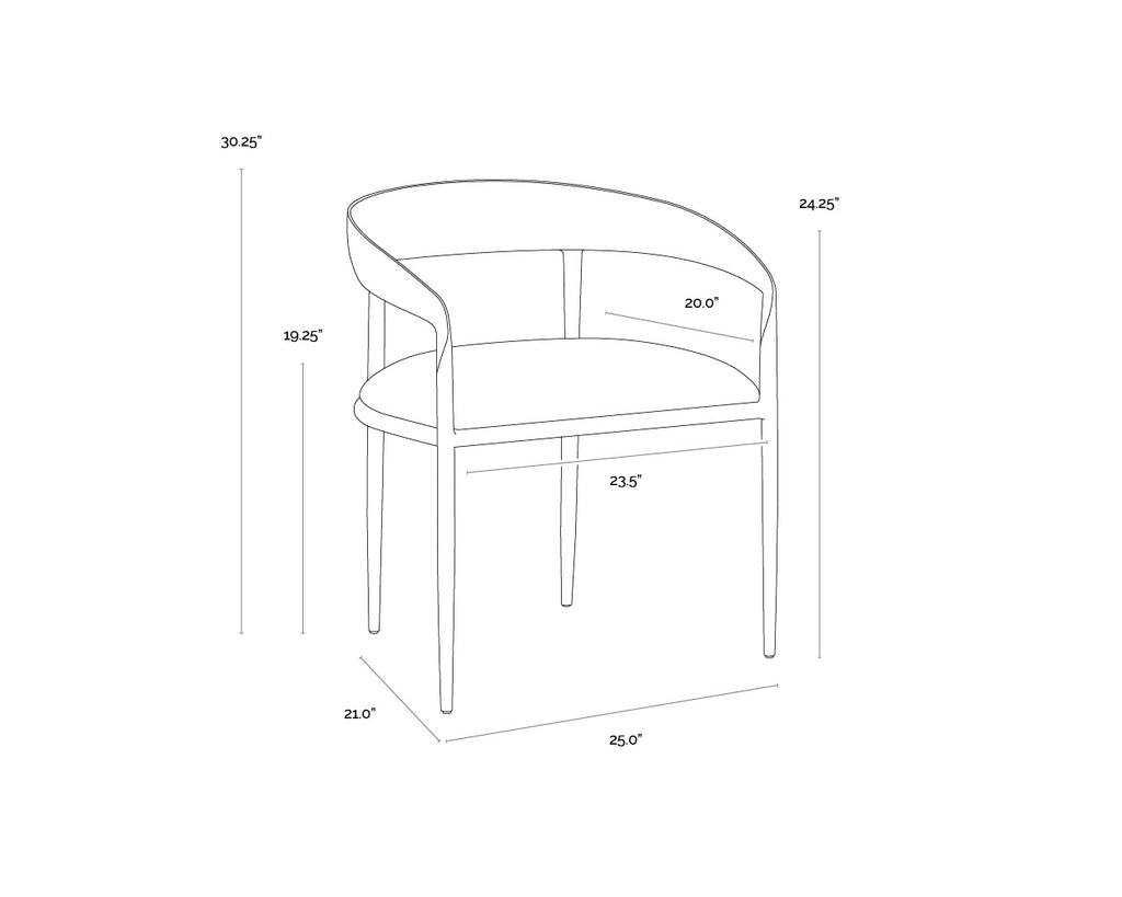Zanatta Dining Armchair - Tan Leather