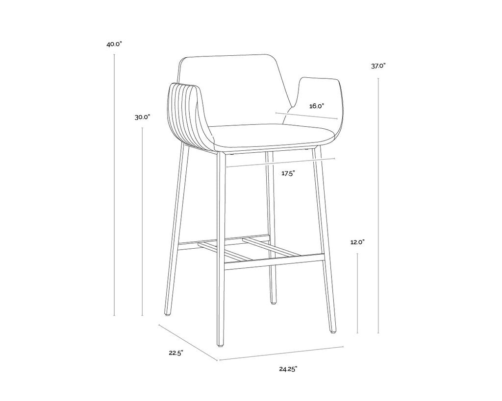 Lucano Barstool - Bravo Black
