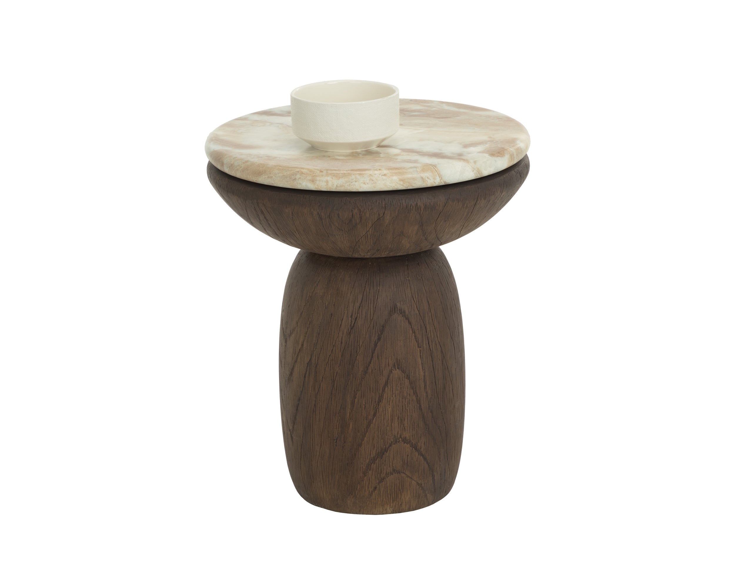 Orula End Table - Marble Look - Macchiato